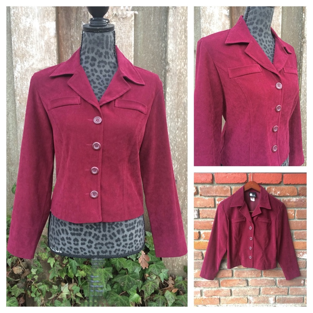 First Opinion Burgundy Red Light Blazer Jacket - Size P/S